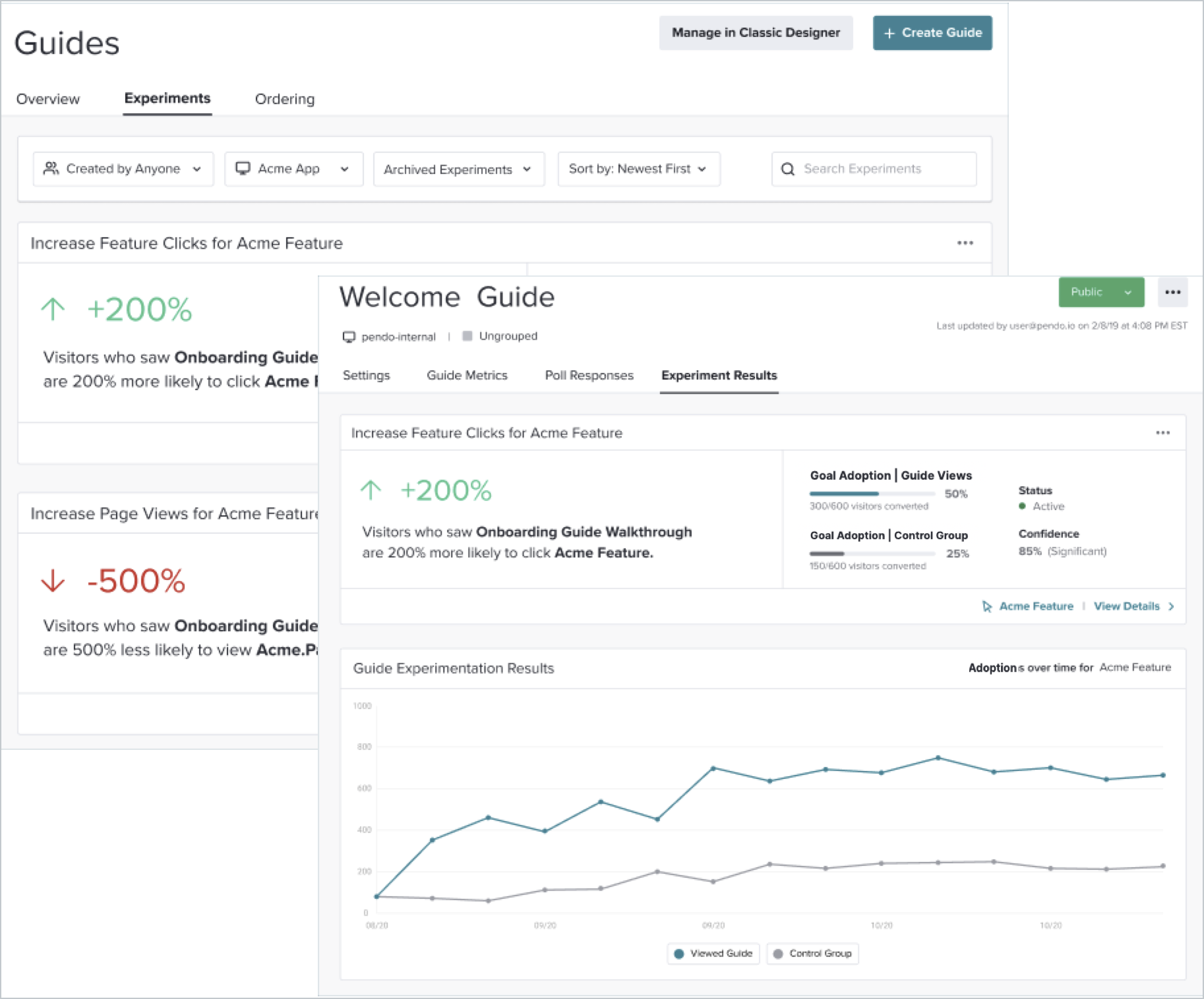 guide-control-group-experiments-pendo-help-center