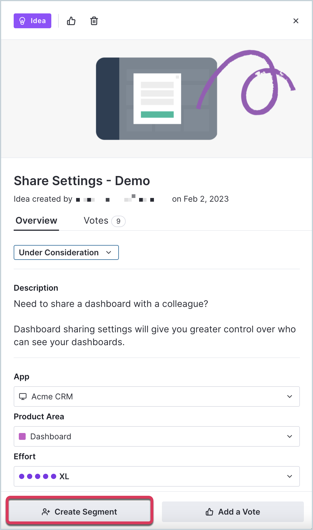Create segments from idea voters – Pendo Help Center