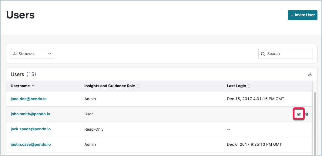 Manage internal users – Pendo Help Center