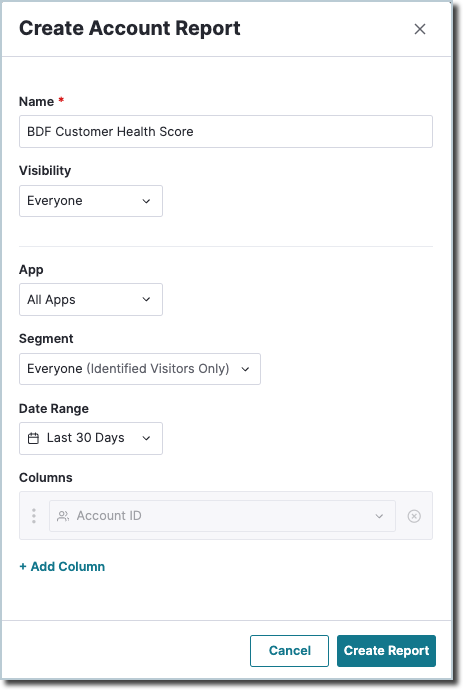 Create a BDF account report.png