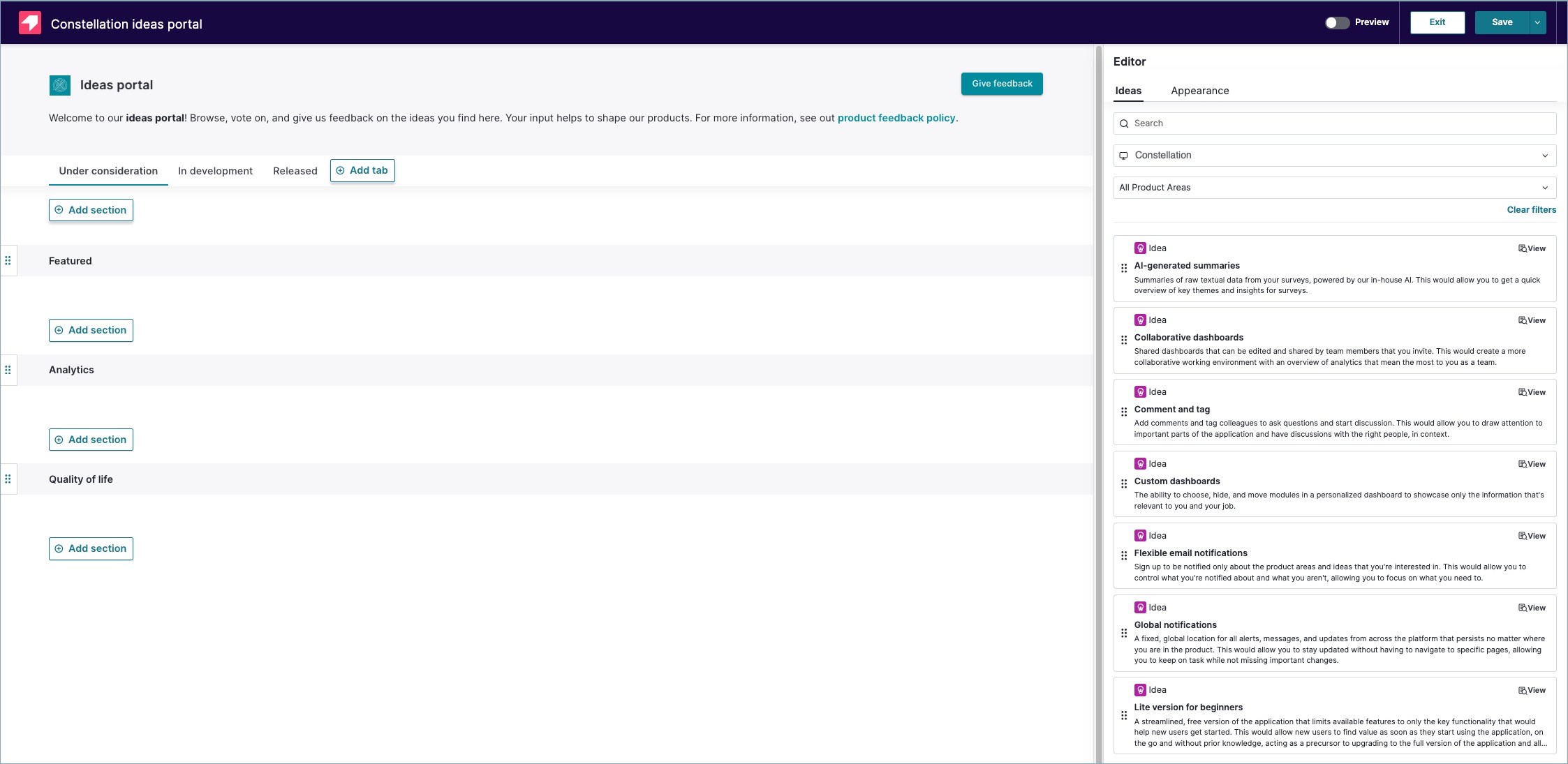 Idea portal with ideas list.jpg