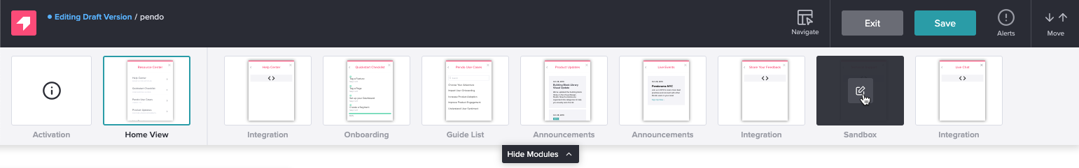 select the sandbox module to edit