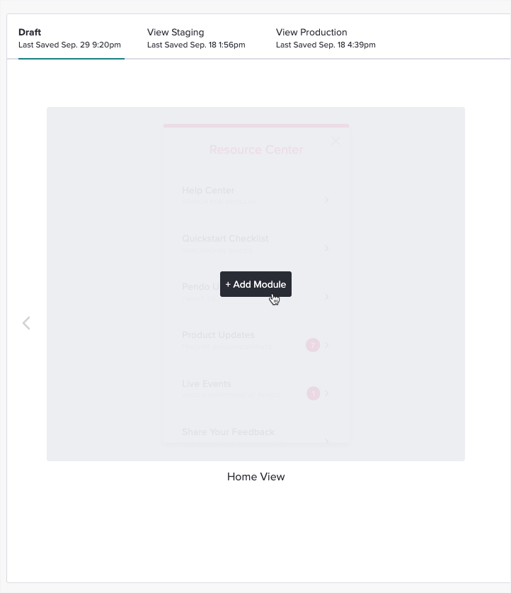 add a module in home view