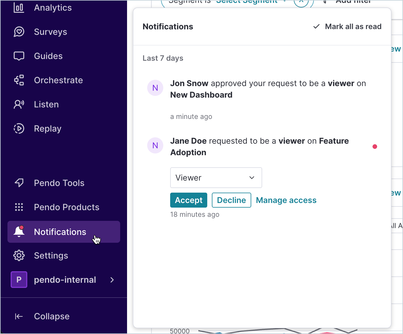 Notification center – Pendo Help Center