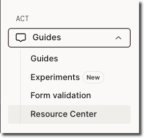 menu navigation guides to resource center