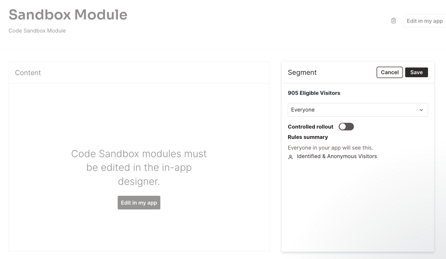 assign segment to module